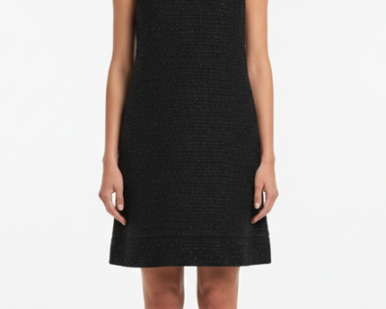 n° 99 Black Embellished Tweed Shimmer Mini Dress