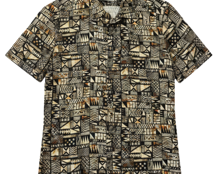DeFacto DF Slim Fit Tribal Print Viscose Shirt