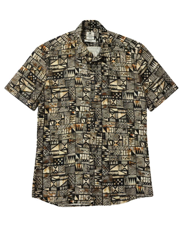 DeFacto DF Slim Fit Tribal Print Viscose Shirt