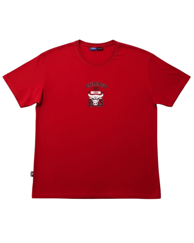 NBA Chicago Bulls Red Oversized Graphic Logo T-Shirt