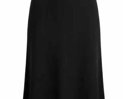 GUESS Black Ribbed Bodycon with Logo Waistband Midi Skirt