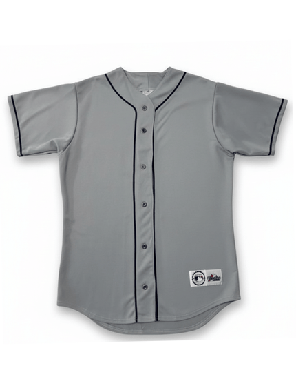 Majestic MLB Grey Button-Up Baseball Jersey