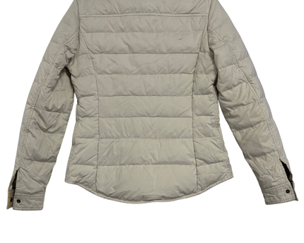 Massimo Dutti Beige Quilted Corduroy Collar Shirt Jacket