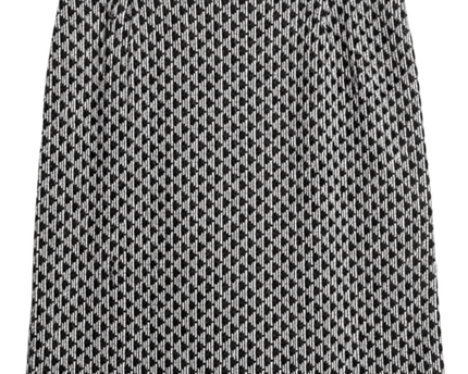 Papaya Black and White Geometric Jacquard Midi Skirt
