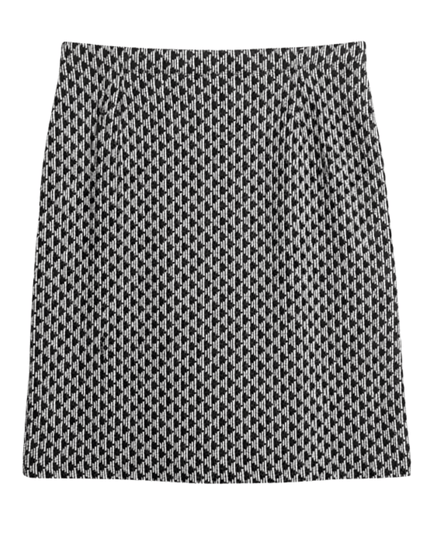 Papaya Black and White Geometric Jacquard Midi Skirt