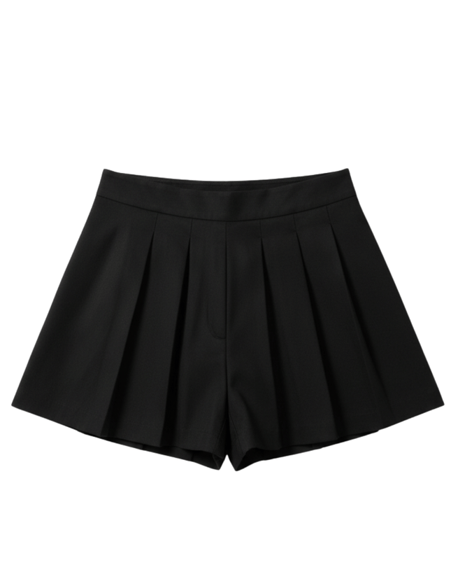 Zara Pleated in Black Mini Skort