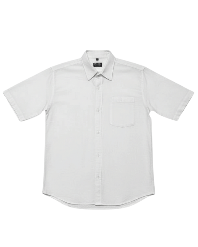 Dara Textured Cotton White Button-Up Shirt