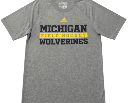Adidas Michigan Wolverines Grey Climalite Field Hockey T-Shirt