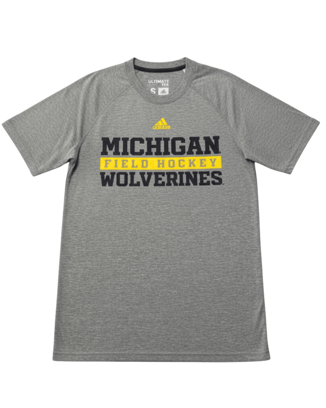 Adidas Michigan Wolverines Grey Climalite Field Hockey T-Shirt
