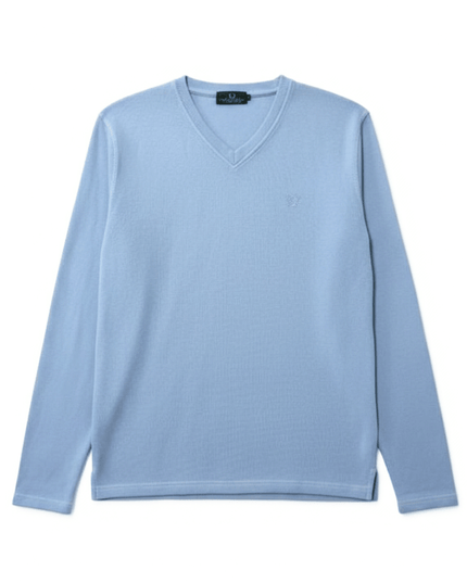 Fred Perry Sky Blue Pastel V-Neck Sweater