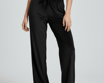 Juicy Couture Black Velour Wide-Leg Sleepwear Pants