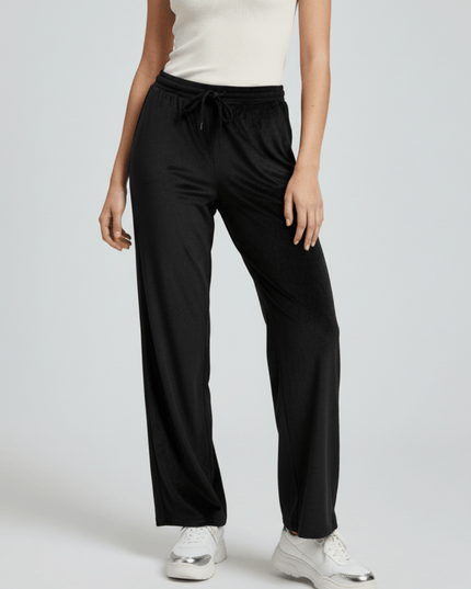 Juicy Couture Black Velour Wide-Leg Sleepwear Pants