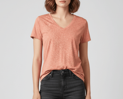 Adidas Coral Pink V-Neck Lightweight Training T-Shirt