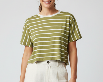 Norse Projects Holger Organic Sailor Stripe Crop T-Shirt