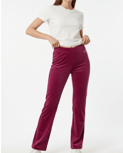 Juicy Couture Fuchsia Pink Rhinestone Velour Track Pants