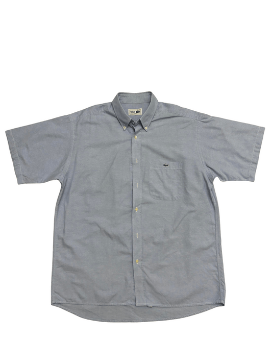 Lacoste Chemise Vintage Loisir Sky Blue Button Down Oxford Short Sleeve Shirt - XL
