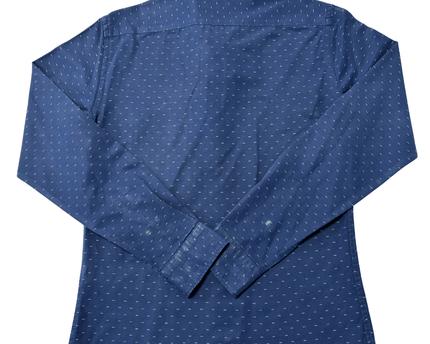 Tudors Slim Fit Navy Blue Patterned Dress Shirt