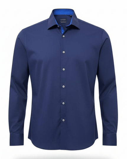 VAN HEUSEN Regular Fit Stretch Long Sleeve Navy Shirt