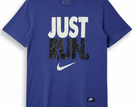Nike Just Run Athletic Heather Blue Running T-Shirt
