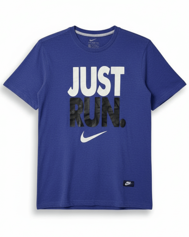 Nike Just Run Athletic Heather Blue Running T-Shirt