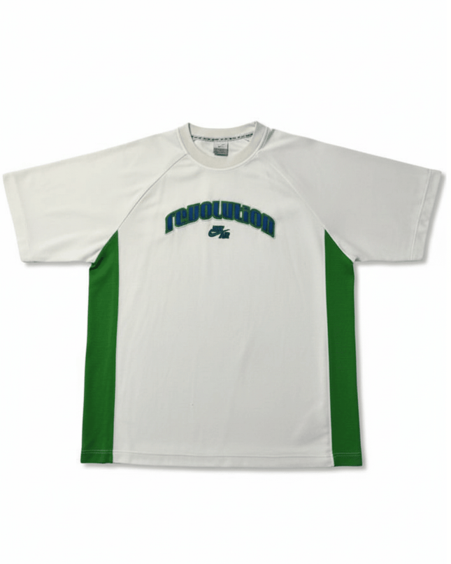 Nike Revolution White & Green Dri-FIT Training T-Shirt