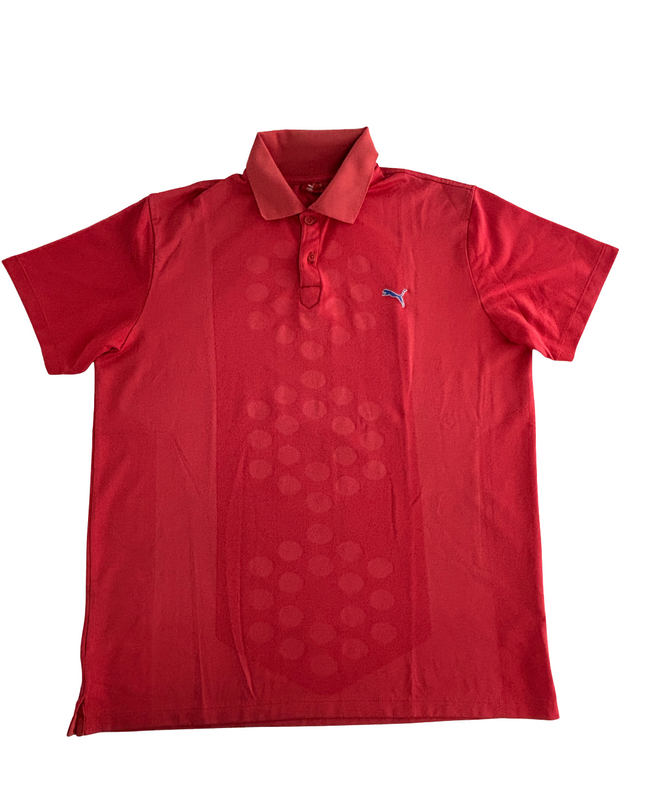 Puma Red DryCELL Hex Dot Performance Polo Shirt - S