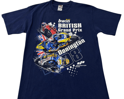 Vintage 2008 MotoGP British Grand Prix Donington Racing Graphic T-Shirt