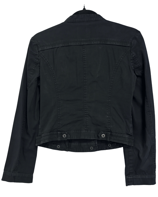 Guess Black Asymmetrical Zip Utility Moto Jacket