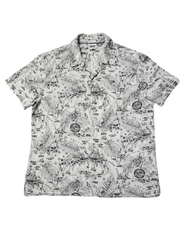 Tommy Jeans Miami Print Camp White Tropical Shirt