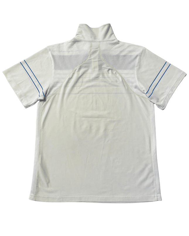 Vintage Nike FIT DRY Quarter-Zip White/Navy Sports Polo