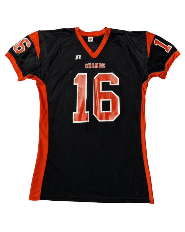Vintage Russell Athletic 'Orange' #16 Black/Orange Football Jersey