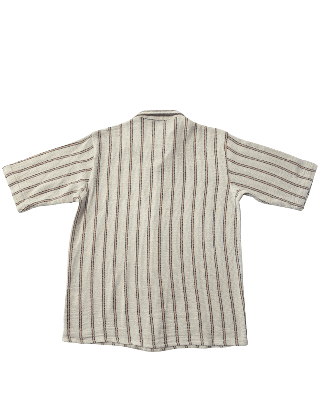 Alkaram Off-White Striped Textured Short Sleeve Shirt