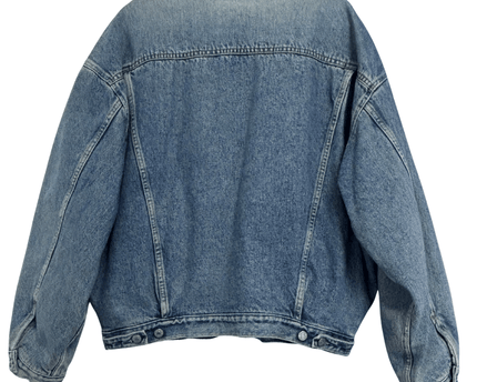 Levi's Blue Plaid-Lined Denim Trucker Jacket