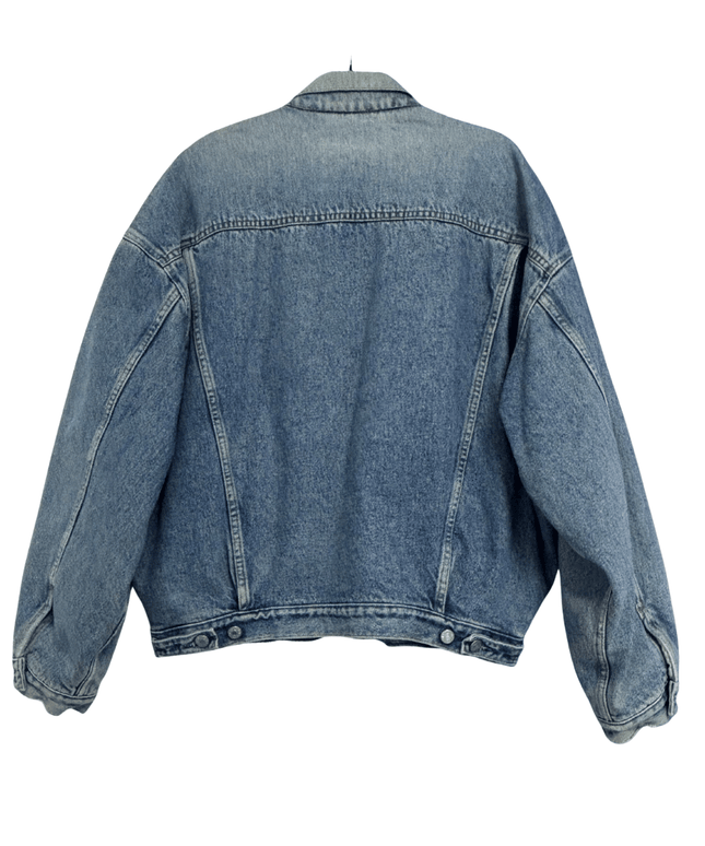 Levi's Blue Plaid-Lined Denim Trucker Jacket