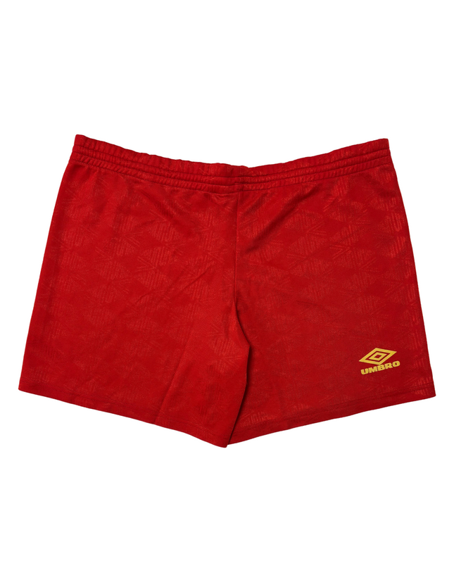 Umbro Vintage Red With Logo Football Shorts - L  | Waist: 34"