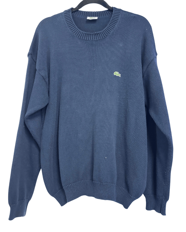 Lacoste Navy Blue Cotton Crewneck Sweater