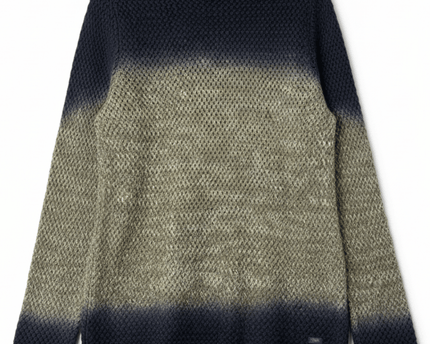 Guess Los Angeles Navy & Olive Dip-Dye Textured Knit Sweater