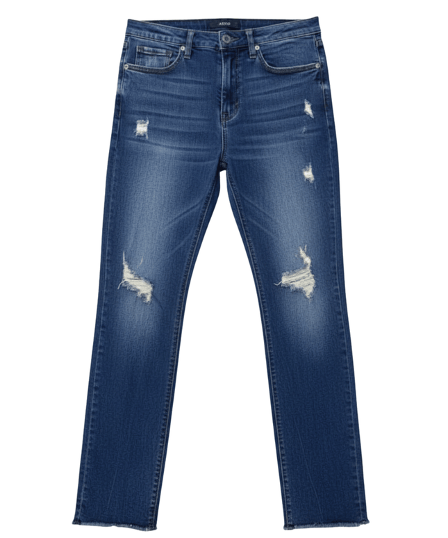 Aeropostale High-Rise Distressed with Raw Hem Skinny Jeans