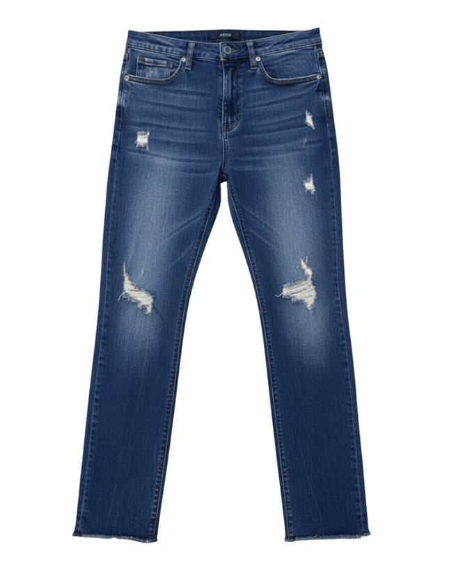 Aeropostale High-Rise Distressed with Raw Hem Skinny Jeans