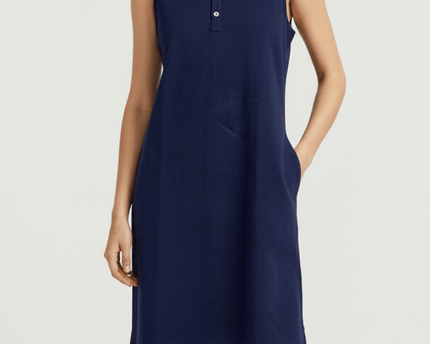 Ralph Lauren Navy Blue Sleeveless with Green Pony Logo Polo Dress