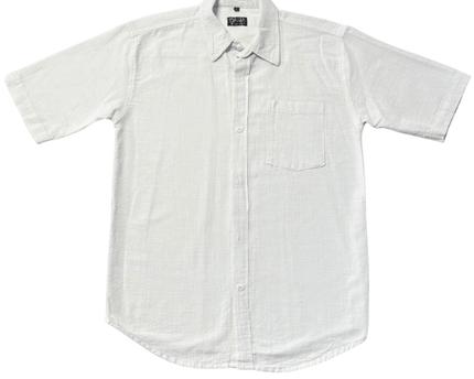 Dara Textured Cotton White Button-Up Shirt