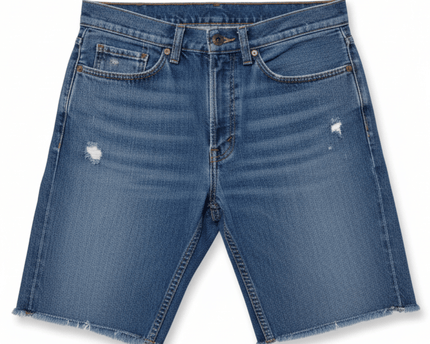 Levi's 505 C Orange Tab Distressed Denim Cutoff Shorts