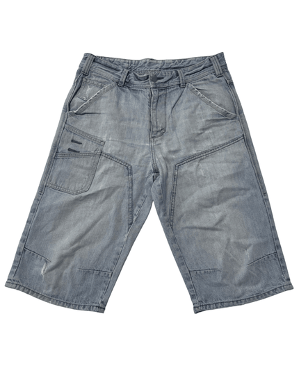 DZ09 Light Wash Distressed Carpenter Denim Shorts