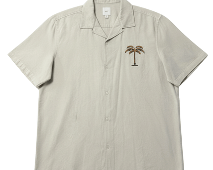 NEXT Textured Palm Tree Embroidered Short Sleeve Shirt