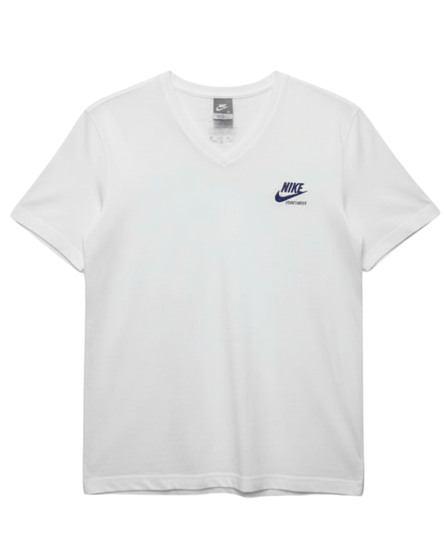 Nike Sportswear White V-Neck Cotton T-Shirt
