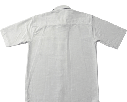 Dara Textured Cotton White Button-Up Shirt