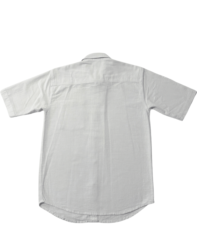 Dara Textured Cotton White Button-Up Shirt