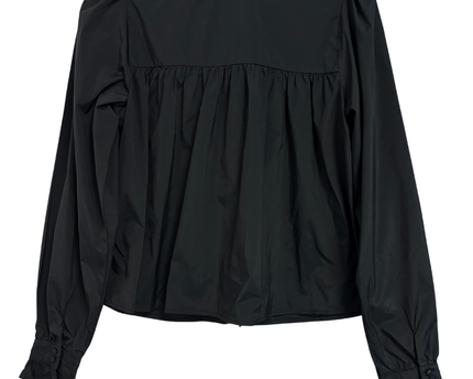 H&M Black Ruffle Collar Puff Sleeve Blouse