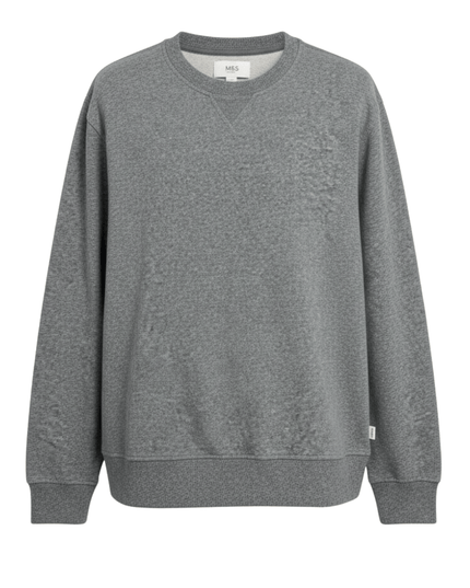 M&S Grey Marl Crew Neck Cotton Sweatshirt