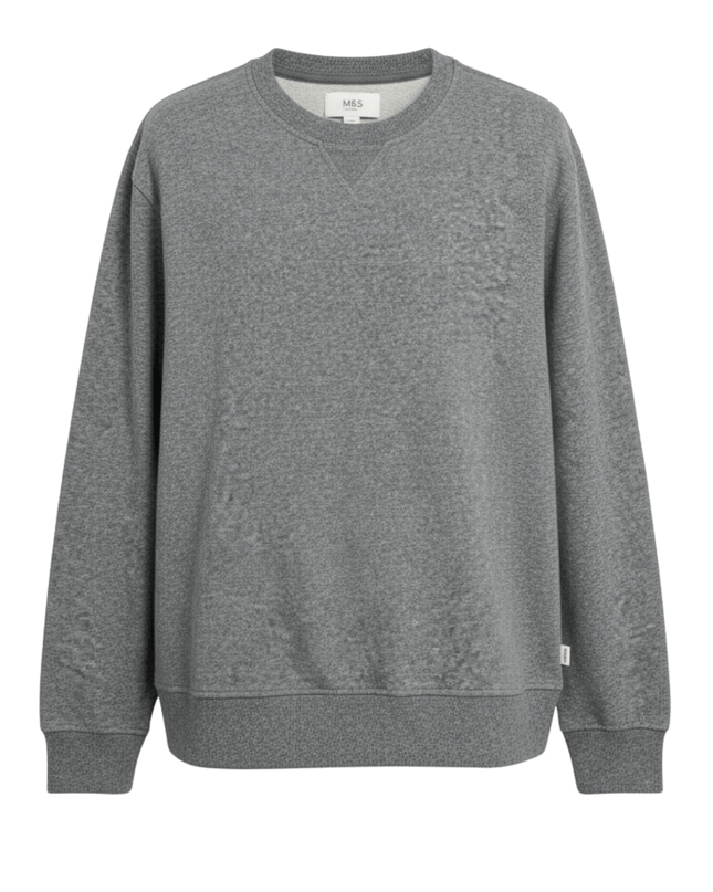 M&S Grey Marl Crew Neck Cotton Sweatshirt